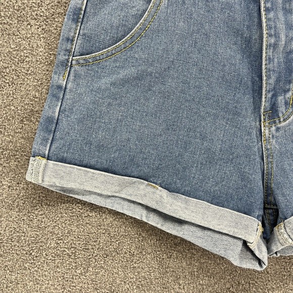 SheIn Shorts Womens Size S Blue Cuffed Denim Jean High Rise Clean Cut Light Wash - Picture 4 of 10